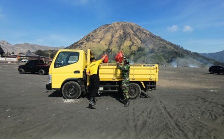 Polres Probolinggo Bergerak Jaga Kebersihan Kawasan Taman Nasional Bromo